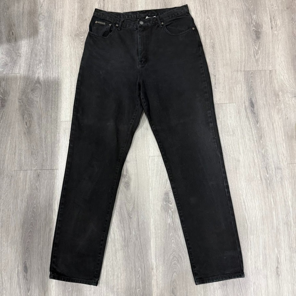 Vintage Calvin Klein Jeans Women's 14 Black Denim Straight Leg 31x32 High Rise